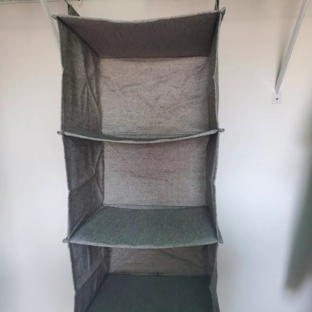 3-Shelf Gray Hanging Closet Organizer EUC